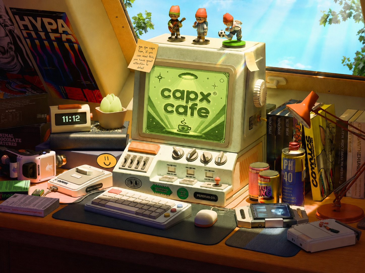 capx café — a cozy retro desk with the capx cafe screen